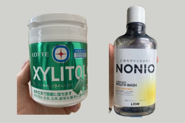 キシリトールガムとnonioが並んでいる