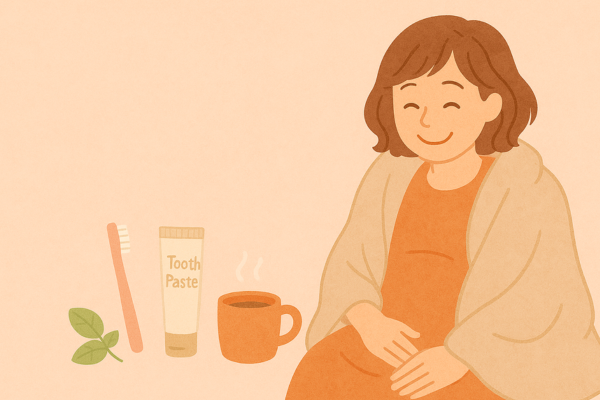 微笑んでいる妊婦さん
