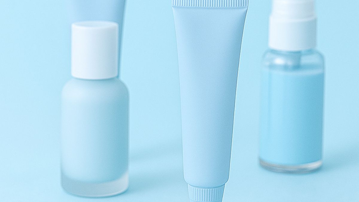 ブルーの下地がたくさん並んでいる