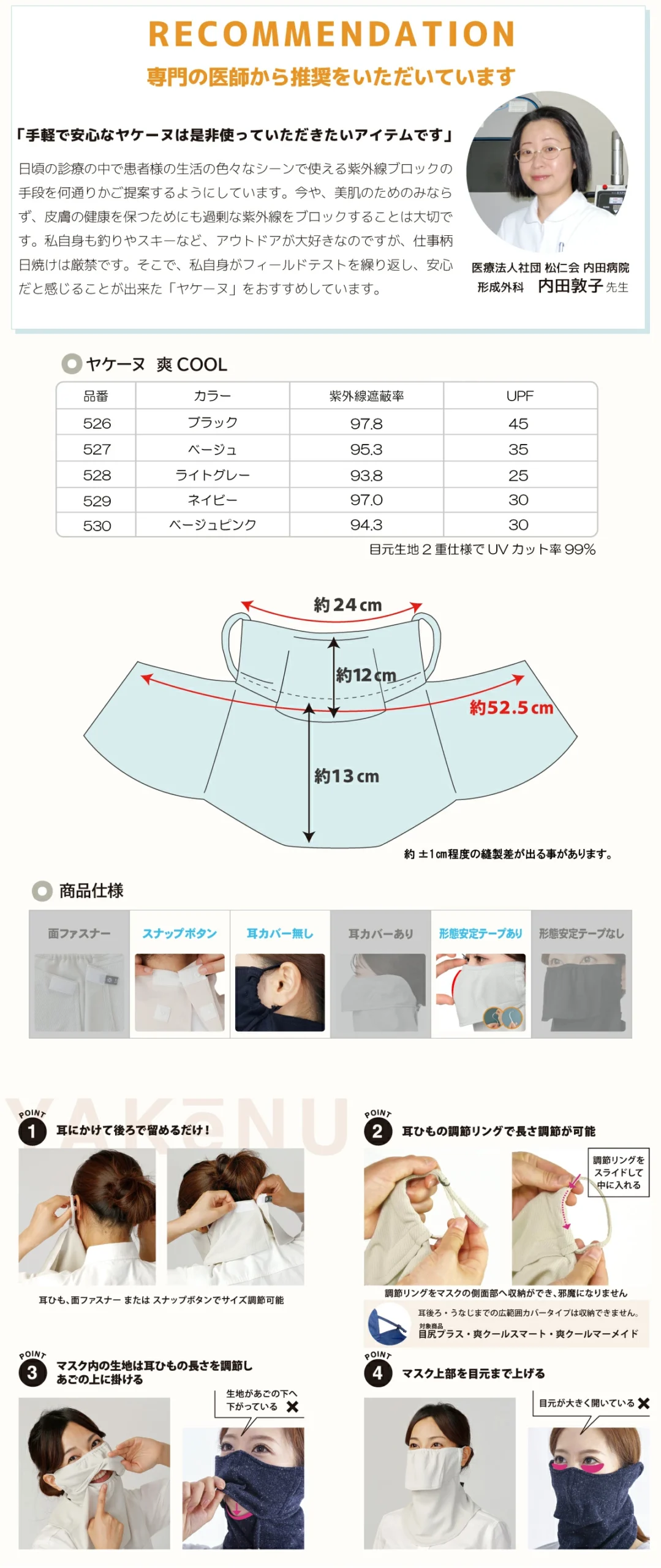 ヤケーヌ公式サイトの正しい付け方説明画像